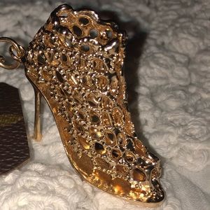 Gold shoe keychain, Purse Charm, Bling Keychain
